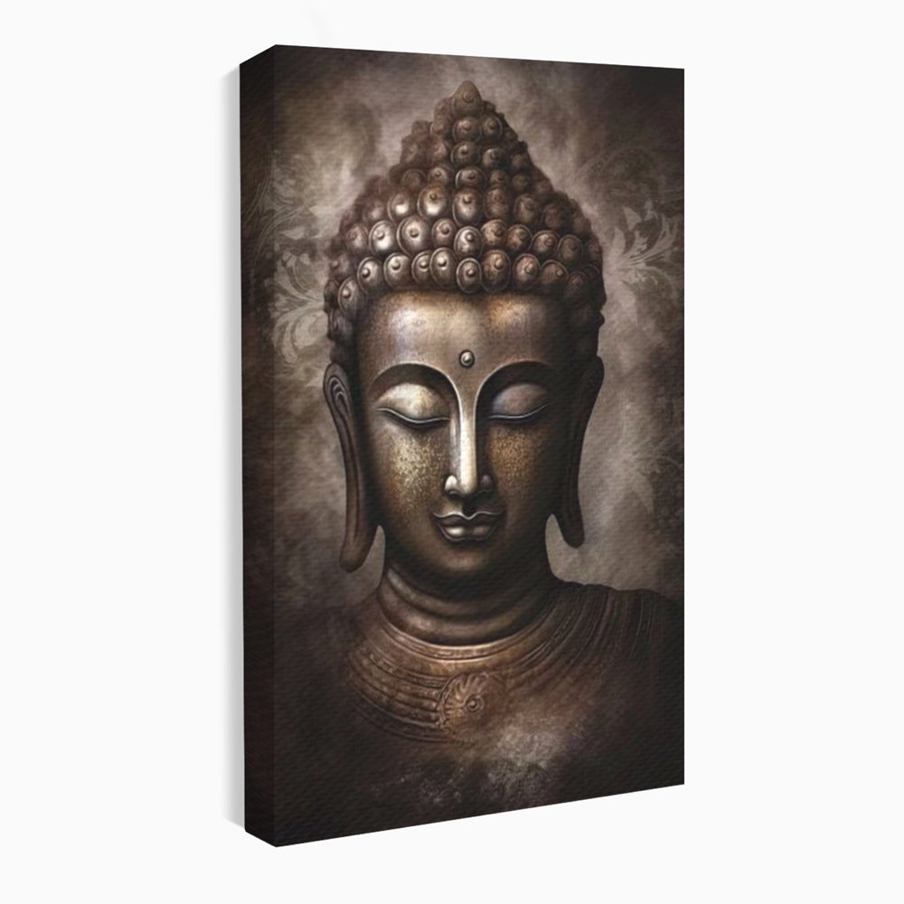 Tablou canvas cu tablou canvas cu portret buddha, fara rama, pe sasiu de lemn